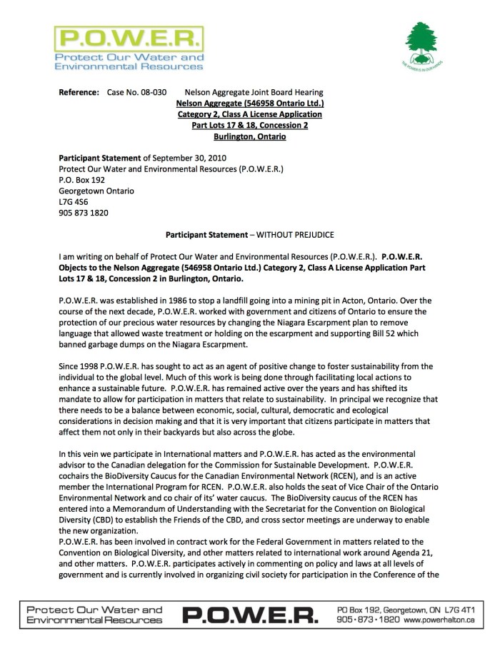 POWER Participant Statement